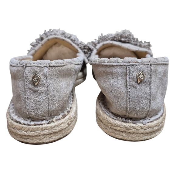 Sam Edelman Issa Bistro Taupe Tan Suede Fringe Espadrille Shoes Loafers Flats 8 - Picture 4 of 5